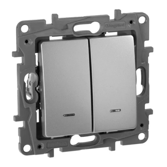 Выключатель Legrand Etika 672404 алюминий