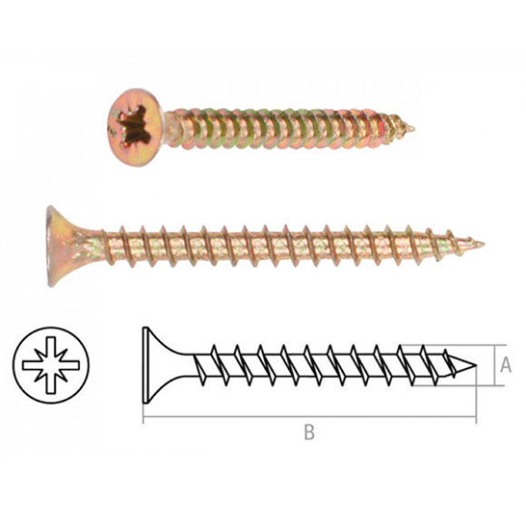 Шуруп универсальный 4.5х50 мм желтый цинк (25 шт в зип-локе) STARFIXSMZ1-30430-25