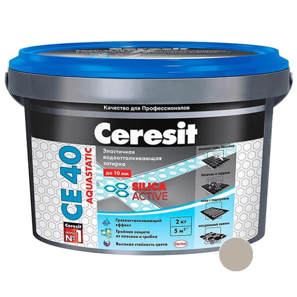Фуга Ceresit CE 40 серая №07 2 кг водостойкая