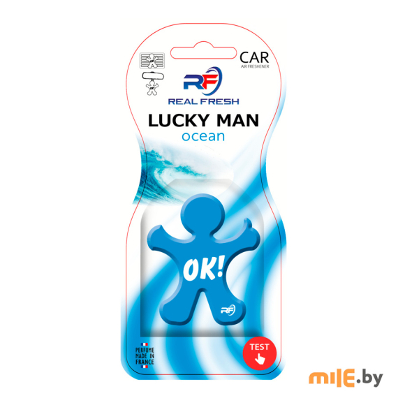 Ароматизатор на полимерной основе для автомобиля Real Fresh Lucky man Ocean