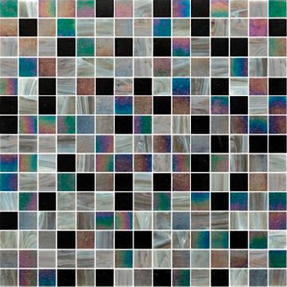 Декоративная мозаика JNJ Mosaic V-6545 327x327 (синий/чёрный)