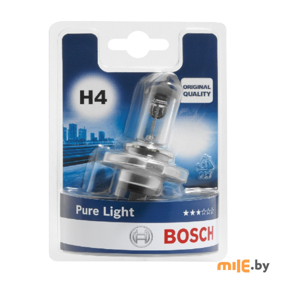 Автолампа Bosch H4 12V 60/55W PURE LIGHT