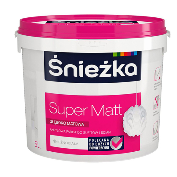 Краска под колеровку акриловая Sniezka Super Matt матовая 5 л (белый)