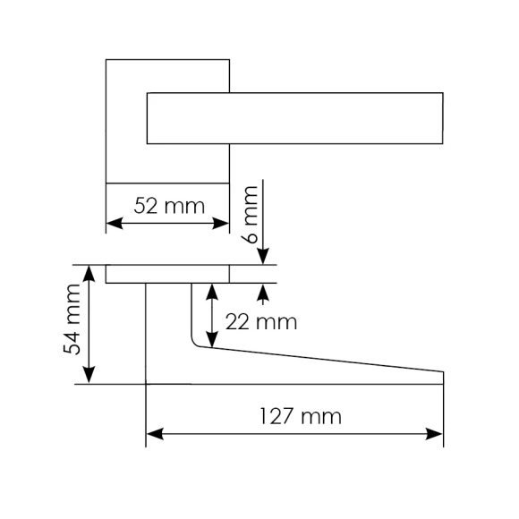 Ручка дверная на квадратной розетке Morelli Mira MH-54-S6 W (9013948)