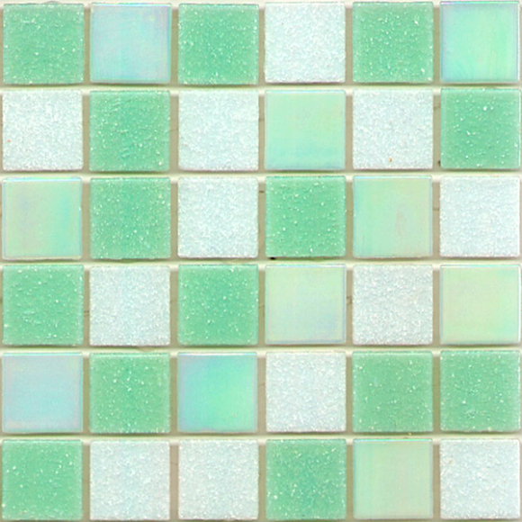 Декоративная мозаика М-Витреа Sparkle SPARKLE 06 322x322 (бежевый/зеленый)