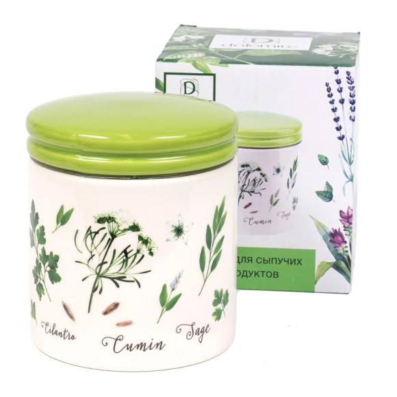 Банка для сыпучих продуктов Dolomite Herbal green (L2520940) 480 мл