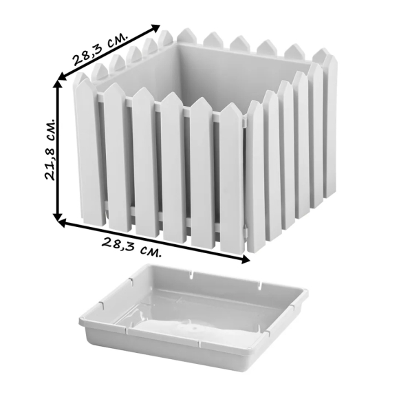 Кашпо Ellastik Plast Лардо квадратное (белый)