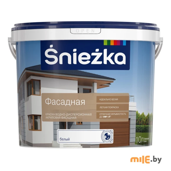 Краска Sniezka Краска Экстра фасадная белая 10 л