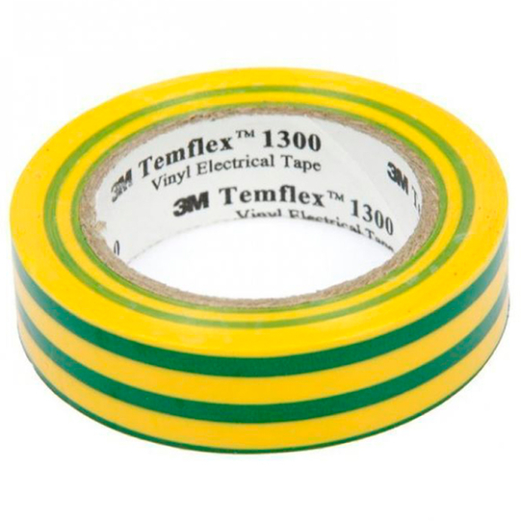 Лента изоляционная зелено-желтая Temflex 1300 15 мм x 10 м