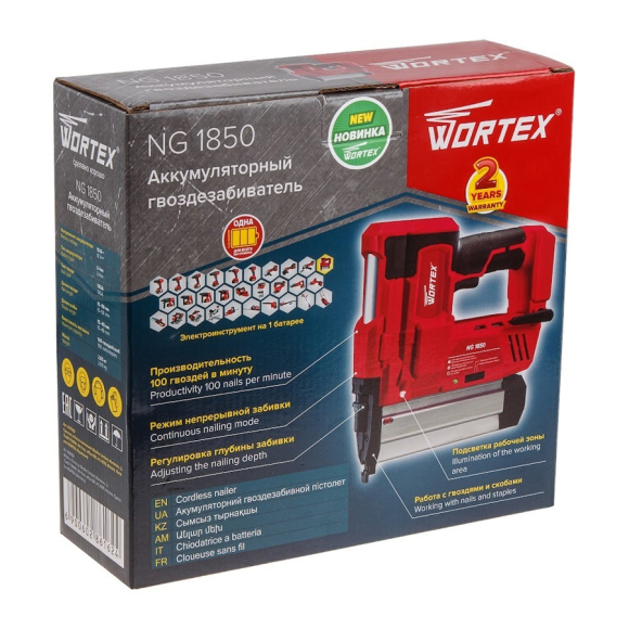 Аккумуляторный гвоздезабиватель Wortex NG 1850 (0311162)