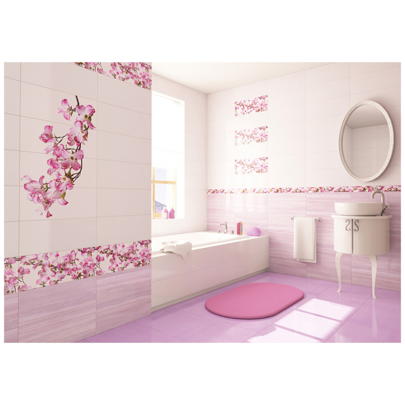 Декор керамический Cerrol JARDIN Centro 500x200 (белый розовый)