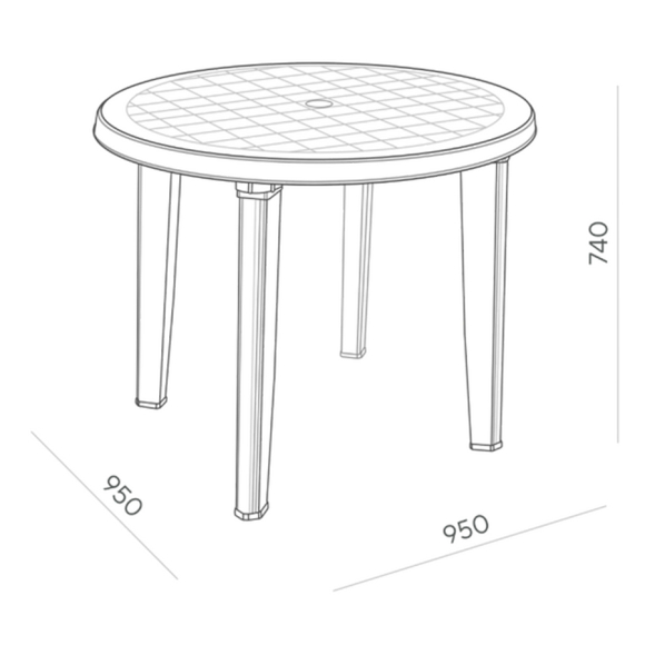 Стол круглый Ellastik Plast Элластик белый (95 см)