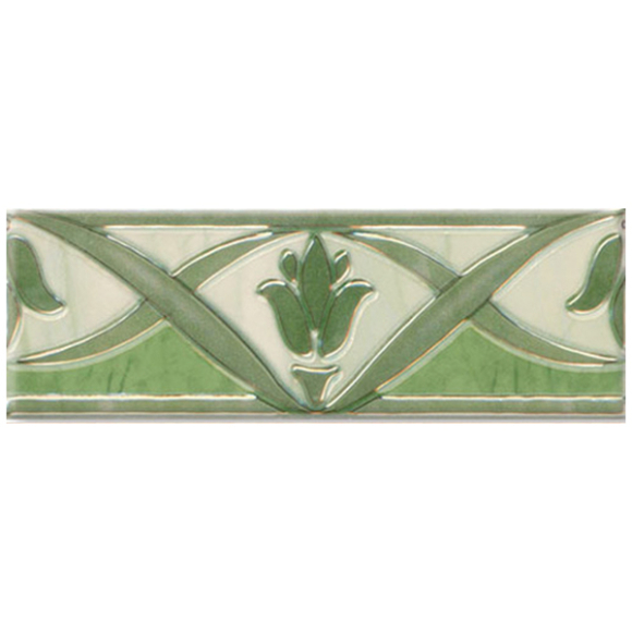 Бордюр керамический Beryoza Ceramica Елена зеленый 822067041 200x70