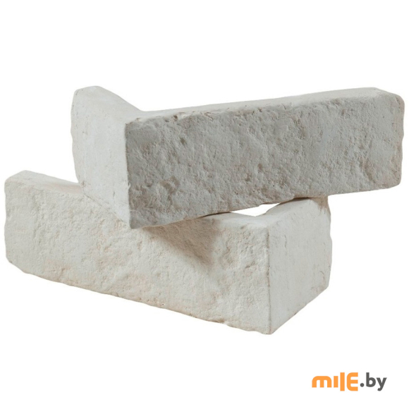 Угловой элемент гипсовый Stone Mill Кирпич Старый (У600) белый