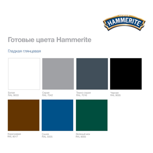 Краска Hammerite гладкая глянцевая 0,75 л (коричневый)