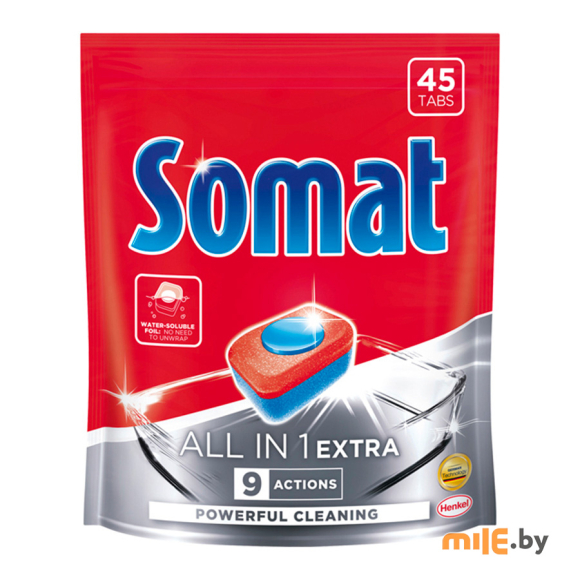 Сомат средство для мытья посуды в посудомоечных машинах в форме таблеток  Somat All in 1 Extra 45 шт