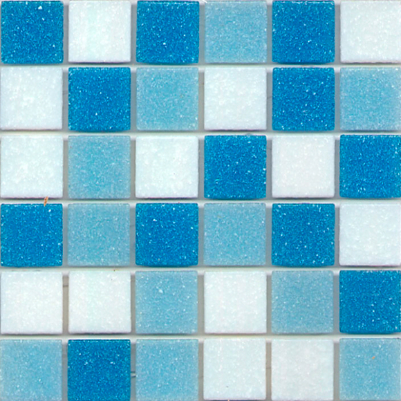 Декоративная мозаика М-Витреа Water Water 01 322x322 (белый/голубой)
