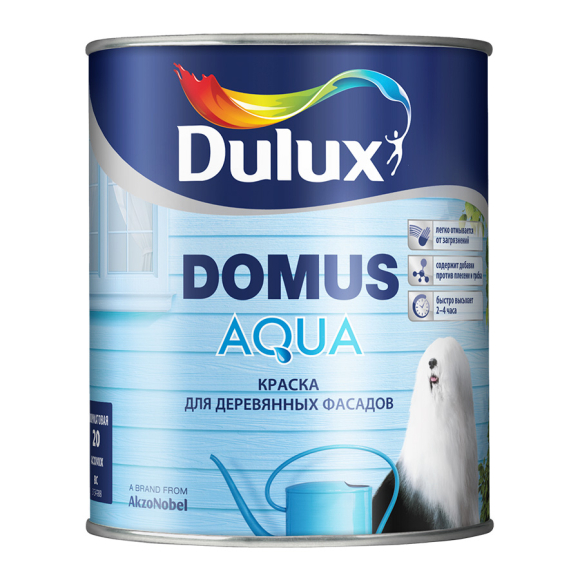Краска Dulux Domus Aqua 1 л белая BW