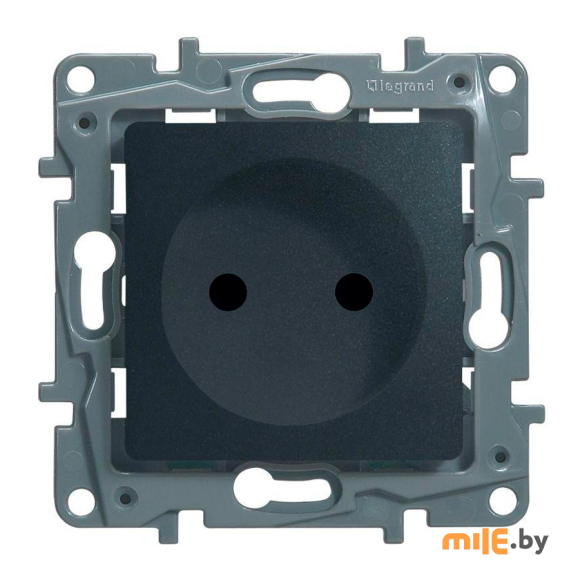 Розетка со шторками Legrand Etika 672634-00.00-00.00-00.01 (антрацит)