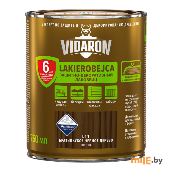 Лак Vidaron Lakierobejca L11 глянцевый 0,75 л (бразильское черное дерево)