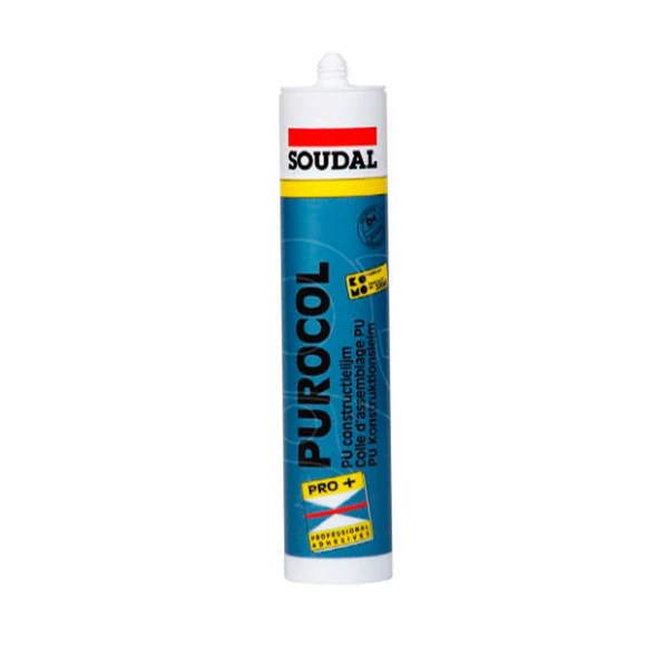 Клей конструкционный полиуретановый Soudal Purocol Express быстрый белый 310 мл