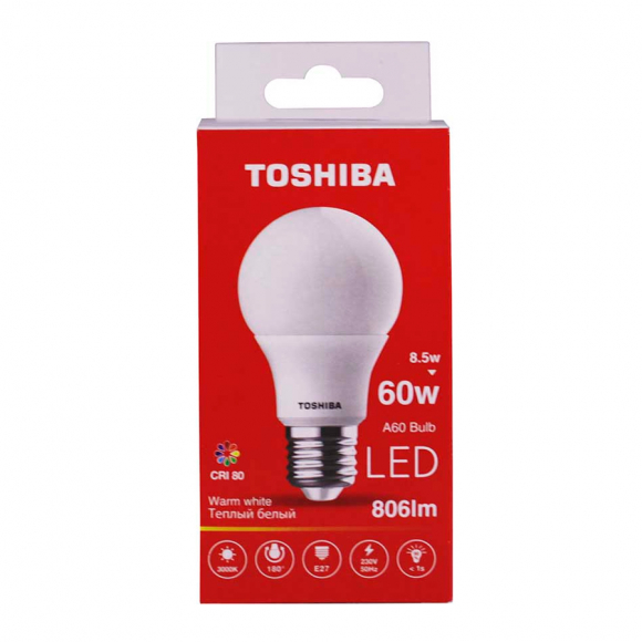 Лампа светодиодная Toshiba A60-LAMP 60W 3000K CRI80 ND
