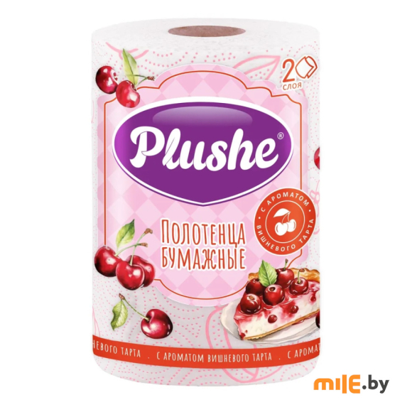 Полотенце бумажное Plushe Вишневый торт 2 слоя 30 м