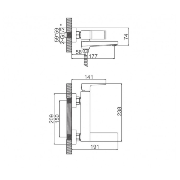 Смеситель для ванны Ledeme L3173B