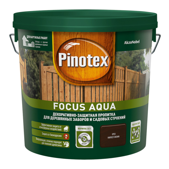 Пропитка для дерева Pinotex Focus Aqua 5 л (орех)