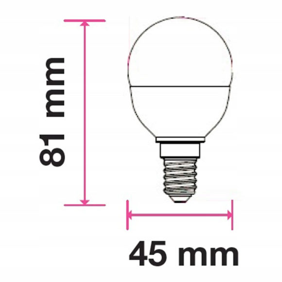 Светодиодная лампа SKU-42501 5.5W P45 PLASTIC BULBS 2700K E14 VT-1880