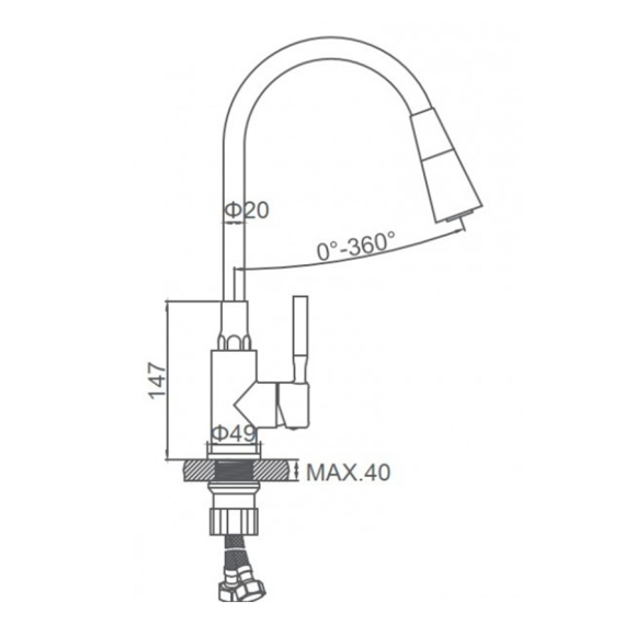 Смеситель для кухни Ledeme L74199-11