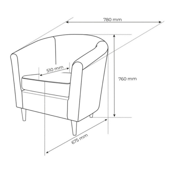 Кресло для отдыха Делком40 Тунне (TUNNE ACH Twist 18) серый
