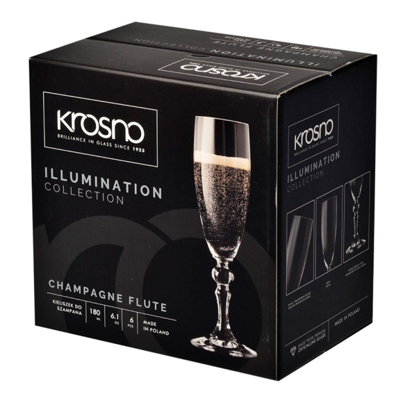 Набор бокалов для игристого вина Krosno Illumination 180 мл (6 шт.)