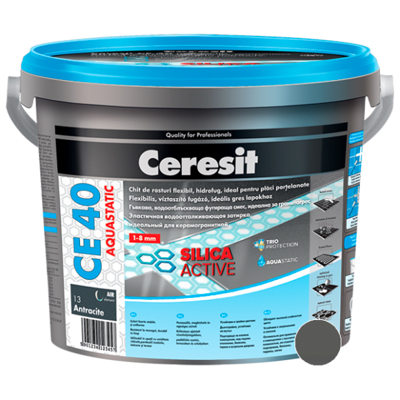 Фуга Ceresit CE 40 №16 графит 5 кг водостойкая