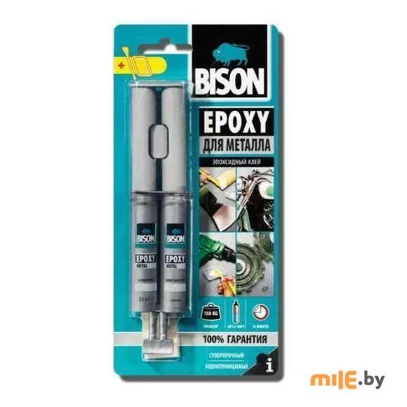 Эпоксидный клей Bison Epoxy metal CRD 24 ML 69 г