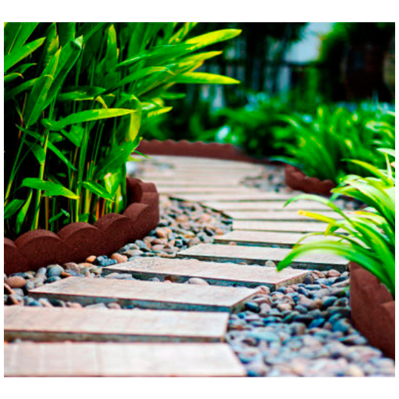 Садовый бордюр Multy Home "Flexi Curve Scalloped" коричневый (90х1200 мм)