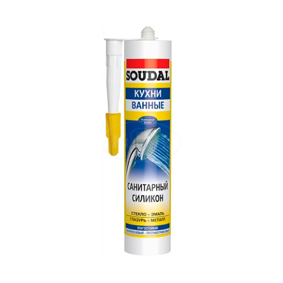 Герметик силиконовый санитарный Soudal (белый) 280 мл