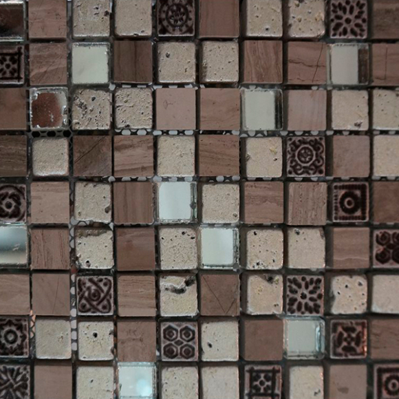 Декоративная мозаика JNJ Mosaic JGJ-15014S 300x300 (бежевый/серый)