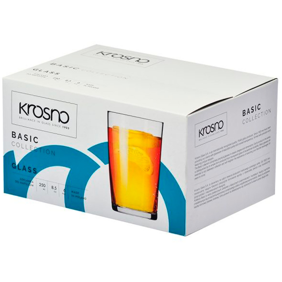 Набор стаканов Krosno Basic 250 мл 70 мм (6 шт.)