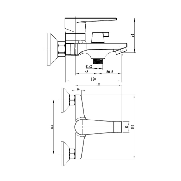 Смеситель для ванны Esko Budapest BT54