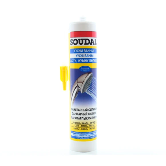 Герметик силиконовый санитарный Soudal (прозрачный) 280 мл