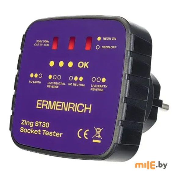 Тестер розеток Ermenrich Zing ST30 (83818)
