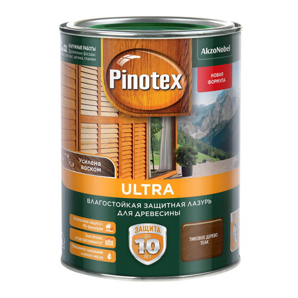 Пропитка для дерева Pinotex Ultra полуглянцевая 1 л (тик)