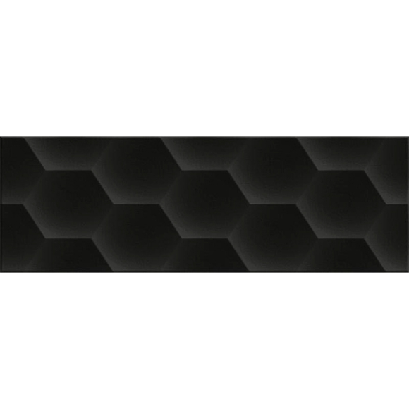 Декоративная плитка ITT Ceramic Soft Geom Black 200x600 (чёрный)