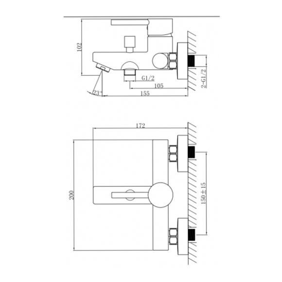 Смеситель для ванны Invena Dafni (BW-88-004-C)