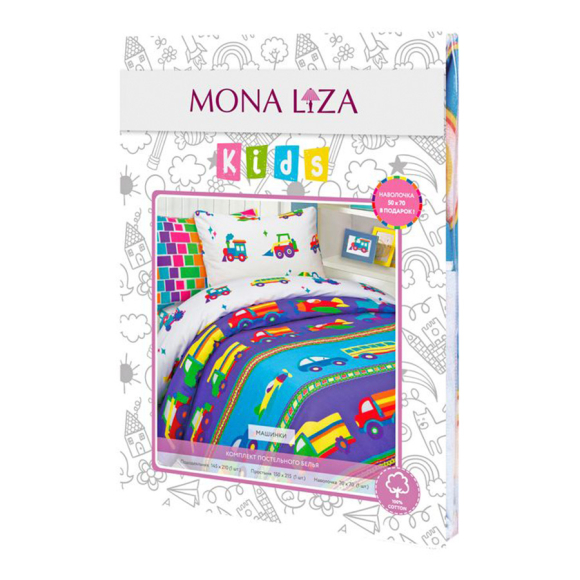 Комплект постельного белья полутороспальный Mona Liza Машинки (501015) н(1)50x70 см, н(1)70x70 см