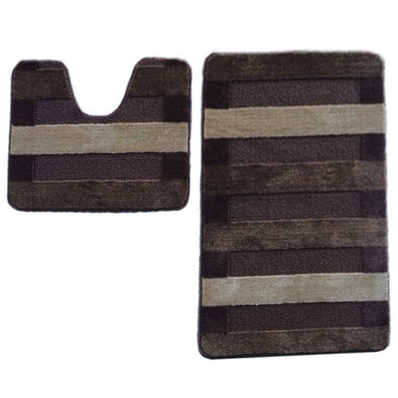 Комплект ковриков Shahintex РР MIX LUX (60x100, 60x50 см, цвет: коричневый)