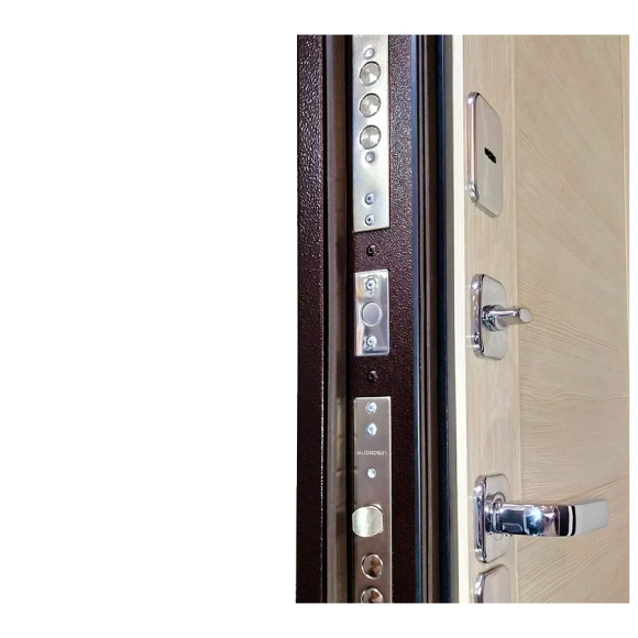 Входная металлическая дверь Промет Винтер (ТЕРМОРАЗРЫВ) Белёный Дуб (А) 2050х980 (левая)