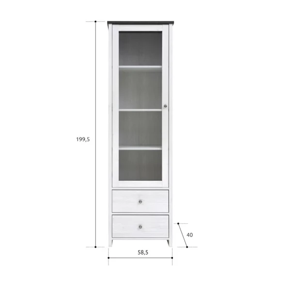 Шкаф-витрина Black Red White Порто REG1W2S