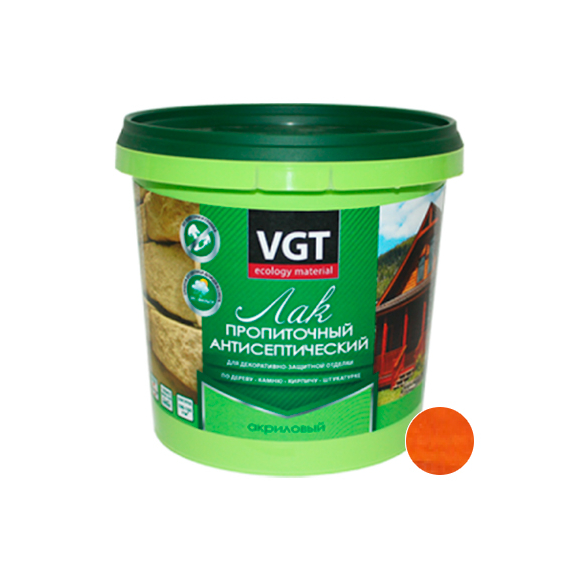 Лак VGT пропиточный с антисептиком 0,9 кг (калужница)